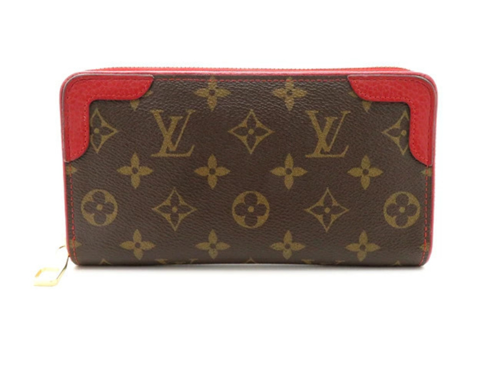 LOUIS VUITTON Zippy Wallet Monogram Retiro Cerise Red Long